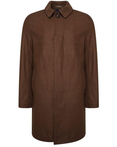 Harry Brown London Mud Wool Blend Overcoat - Brown
