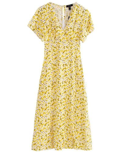 New Look Daisy Floral Summer Dress Viscose - Yellow