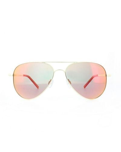 Polaroid Aviator Mirror Polarized Sunglasses Metal (Archived) - Pink