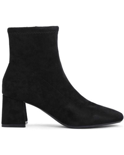Carvela Kurt Geiger Quant Block-heel Faux-suede Ankle Boots - Black