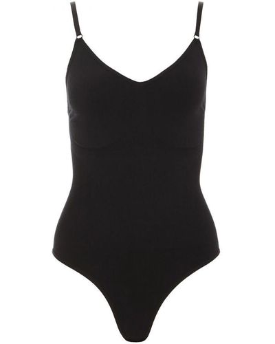 Quiz Black Seamless Strappy Bodysuit Nylon