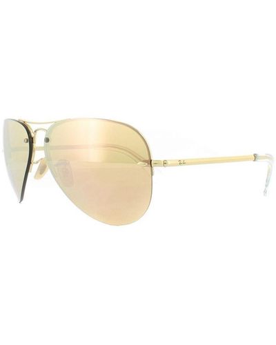 Ray-Ban Sunglasses 3449 001/2Y Copper Mirror Metal - White