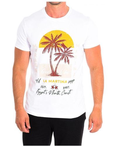 La Martina T-shirt Met Korte Mouwen Tmr323-js354 - Wit