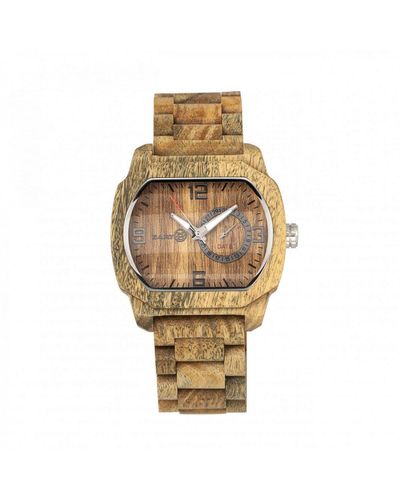 Earth Wood Scaly Bracelet Watch W/date - Metallic