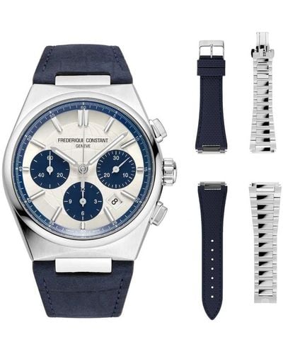 Frederique Constant Frédérique Highlife Chronograph Limited Edition Watch Fc-391Wn4Nh6 Leather (Archived) - Blue