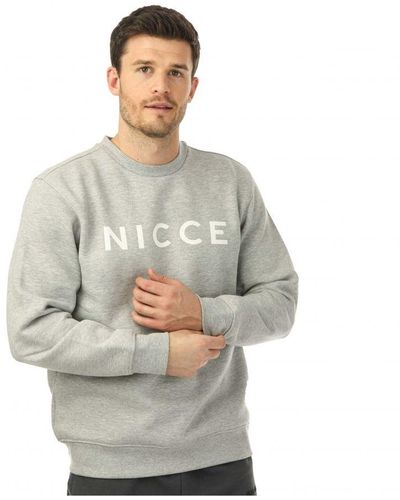 Nicce London Sweatshirt Met Origineel Logo En Ronde Hals Voor , Grijs - Wit
