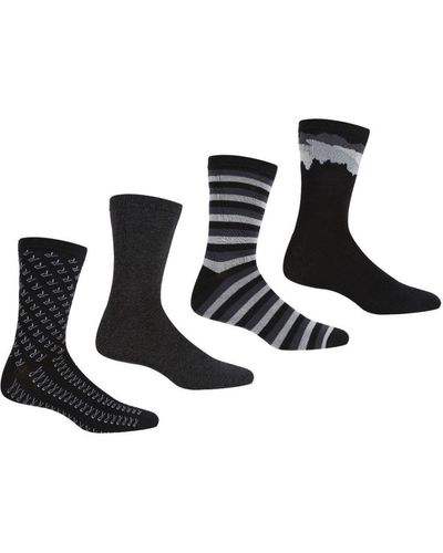 Regatta 4 Pack Lifestyle Casual Socks - Black