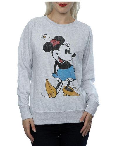 Disney Ladies Classic Minnie Mouse Heather Sweatshirt () - Grey