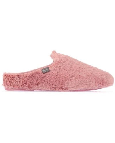 Scholl S Maddy Faux Fur Mule Slippers - Pink