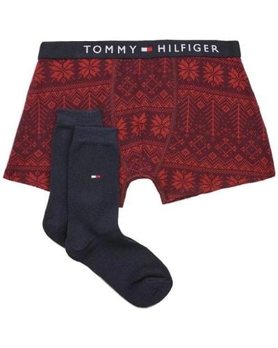 Tommy Hilfiger Trunk & Sock Set - Red