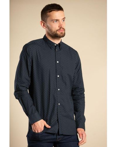French Connection Cotton Long Sleeve Design Shirt - Blue