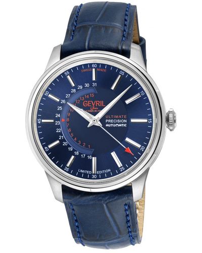 Gevril Guggenheim Automatic 316l Stainless Steel Blue Dial