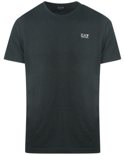 EA7 Goud Lederen Pacth-logo Zwart T-shirt