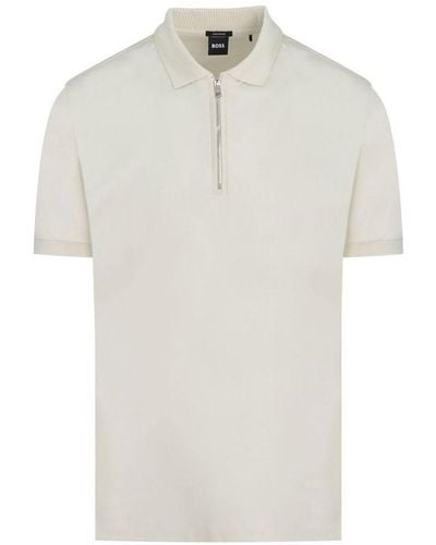 BOSS Hugo Boss Polston 11 Polo Shirt Open - White