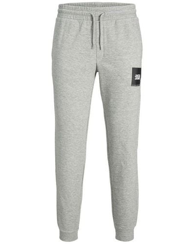 Jack & Jones Joggers Cotton Made Sweatpant For With Ribbed Cuff - Grey