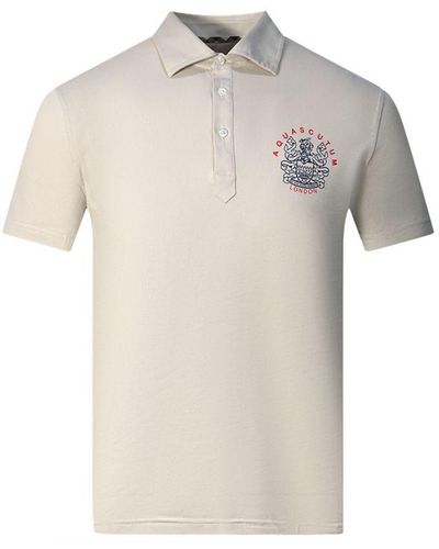 Aquascutum Aldis London Logo Polo Shirt - White