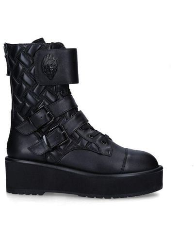 Kurt Geiger Kensington Padded Leather Boots - Black