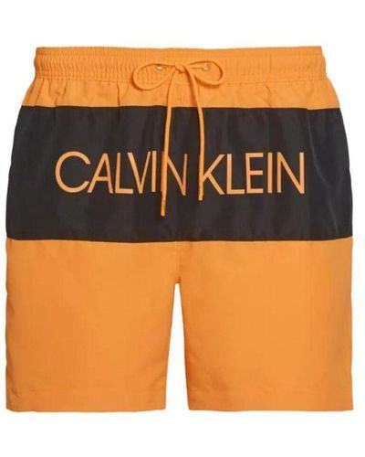 Calvin Klein Km0Km00456 Core Logo Drawstring Trunks - Orange