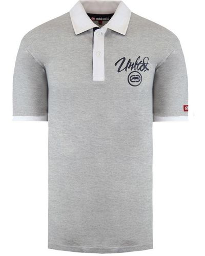 Ecko' Unltd Untld. Midliner Grey Marl Polo Shirt Cotton