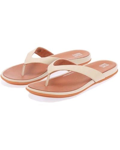 Fitflop Womenss Fit Flop Gracie Leather Flip Flops - Pink