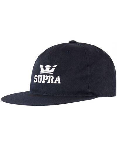 Supra Above Graphic Logo Flat Brim Decord Cap C3091 400 Cotton - Blue