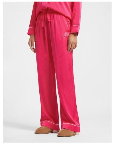 Juicy Couture 's Satin Pyjama Trousers In Raspberry - Rood