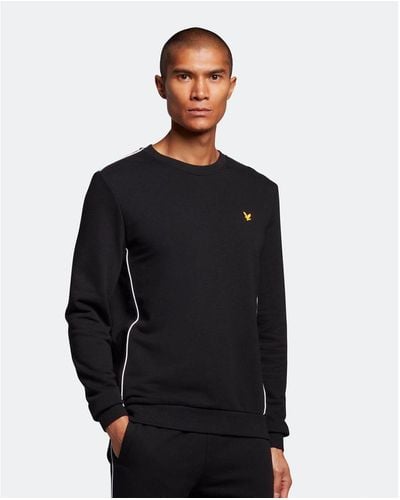 Lyle & Scott Sports Crew Neck Jumper With Contrast Piping - Black