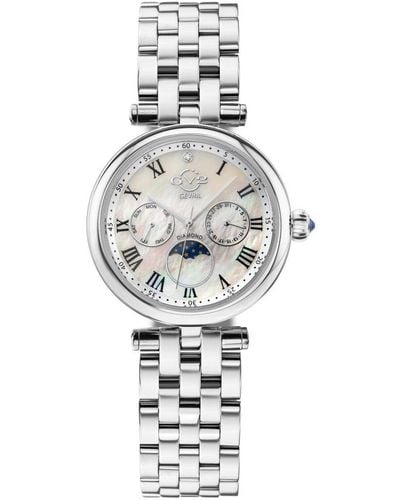 Gevril Gv2 Florence 12518 Mother Of Pearl Dial Diamond Swiss Quartz Watch - White