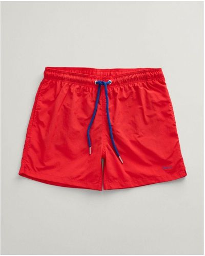 GANT Regular Fit Swim Shorts - Red