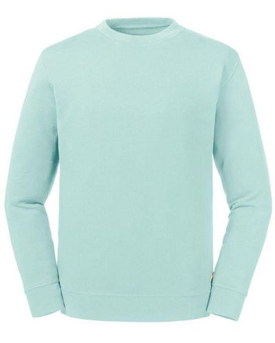 Russell Adults Pure Organic Reversible Sweatshirt (Aqua) - Blue