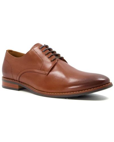 Dune Wf Suffolks - Wide Fit Leather Derby Shoes Leather - Brown
