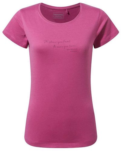 Craghoppers Ladies Miri Quote Short-Sleeved T-Shirt (Raspberry) - Pink
