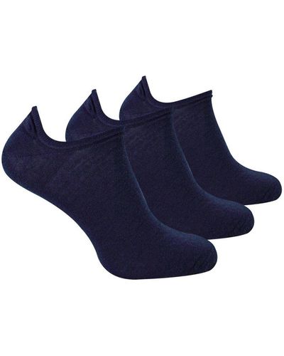 Steve Madden 3 Paar Merino Wol Onzichtbare Sokken | Ademende Lichte Sokken - Marine - Blauw