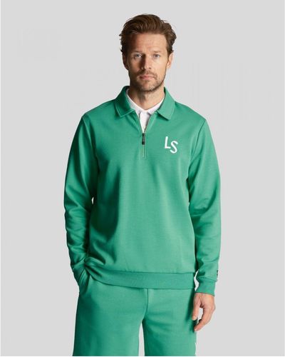 Lyle & Scott Golf Ls Logo 1/4 Zip Sweatshirt - Green