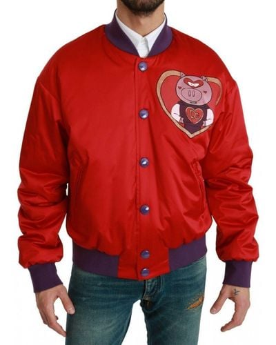 Dolce & Gabbana Year Of The Pig Bomber Jacket - Red
