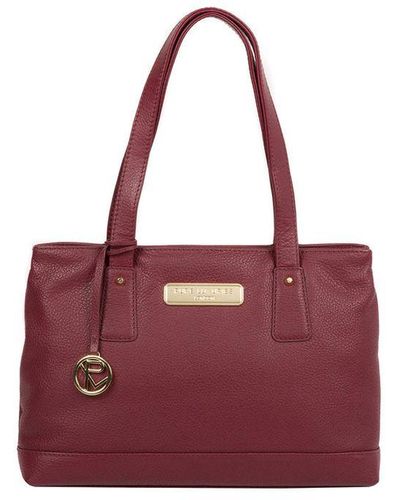 Pure Luxuries 'Kate' Pomegranate Leather Handbag - Red