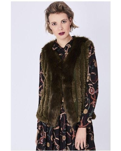 Jayley Cashmere Blend And Faux Fur Gilet - Green