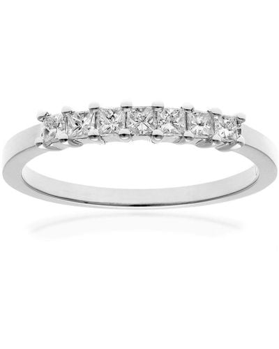 DIAMANT L'ÉTERNEL 18Ct 1/3 Carat Certified J/I Princess Cut Diamond Eternity Ring - Metallic