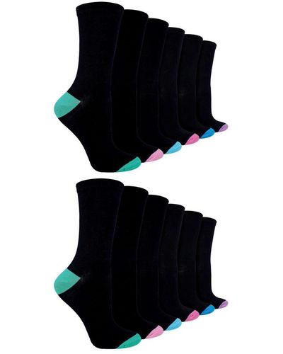 Sock Snob 12 Pairs Ladies Bamboo Socks - Black