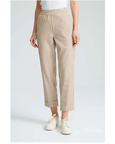 GUSTO Striped Trousers - White