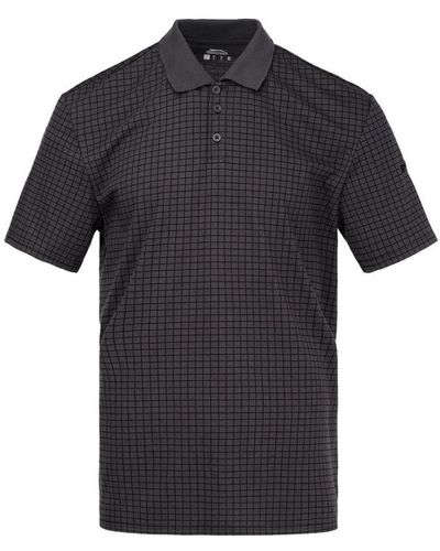 Slazenger Check Golf Polo Shirt Cotton - Black