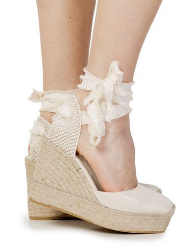 Espadrilles S Wedge With Lace Fastening - Natural