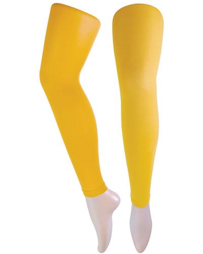 Sock Snob Ladies 40 Denier Opaque Bright Coloured Footless Tights For - Yellow