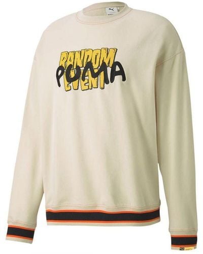 PUMA X Randomevent Long Sleeve Crew Neck Jumpers 596663 50 Cotton - Natural