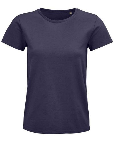 Sol's Ladies Pioneer Organic T-Shirt (Mouse) - Blue