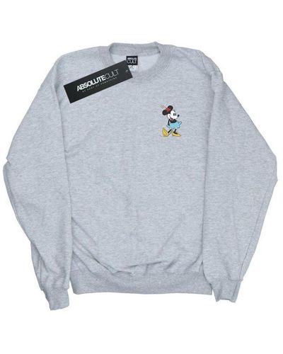Disney Ladies Minnie Mouse Kick Chest Sweatshirt (Heather) - Blue