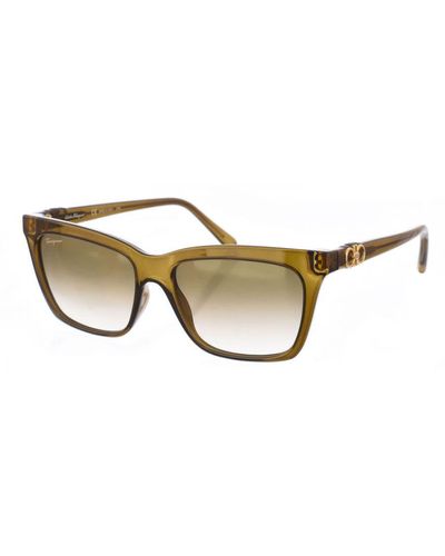 Ferragamo Square Shaped Acetate Sunglasses Sf1027S - Natural