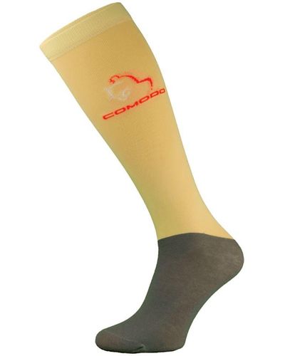Comodo Ladies Microfibre Knee High Horse Riding Equestrian Socks Cotton - Metallic