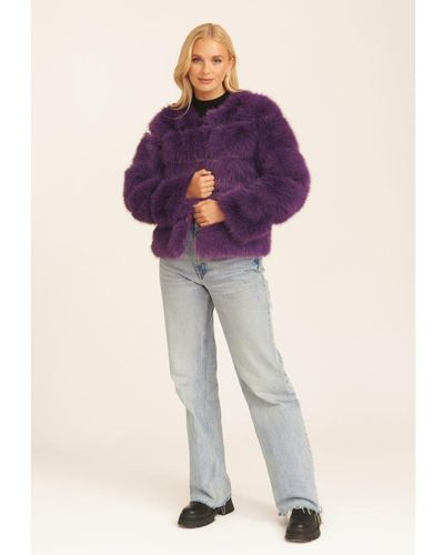 Gini London Fur Jacket - Purple