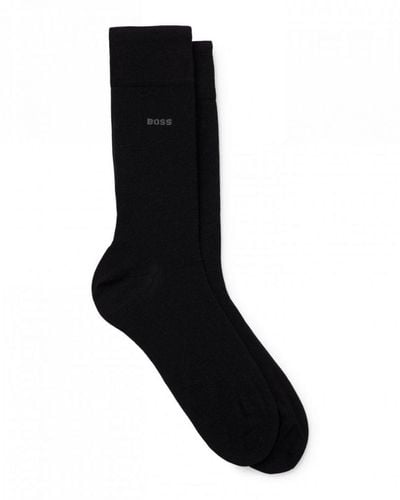 BOSS Boss 2-Pack Regular Length Tom Mercerised Cotton Socks - Black